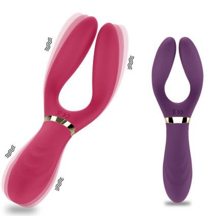 New Sex Toys 3 in 1 Double-Ended Av Wand Silicone Massage Simulation Dildo Realistic Dildo Vibrator for Women