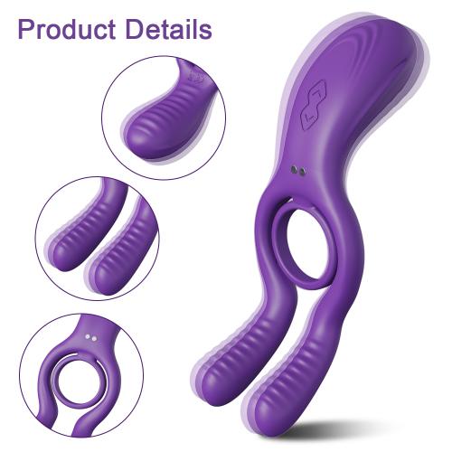 Rabbit Design Vibrating Cock Ring 10m Remote Control Penis Ring with 12 Vibration Modes Silicone Erection Rings for Men