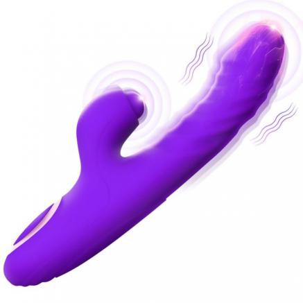 Rabbit Stick Sex Toys Licking Clitoris Vibration Stimulator Thrusting Dildo Massager Multi-Functional Tapping Vibrator