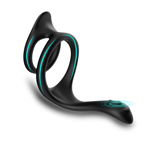 Silicone Penis Ring Delayed Locked Semen Cock Ring with Clitoral Stimulator Anus Sex Toys for Couples