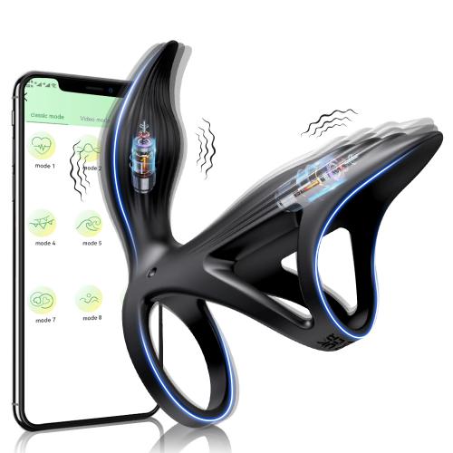 Sperm-locking Ring APP Control Electric Locking Sperm Ring Silicone Stimulation Couples Share Vibrating Ring