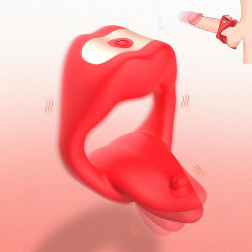 Testicle Stimulator Silicone Soft Safe Penis Ring Cock Tongue Licking Ejaculation Controller Vibration Sex Toy