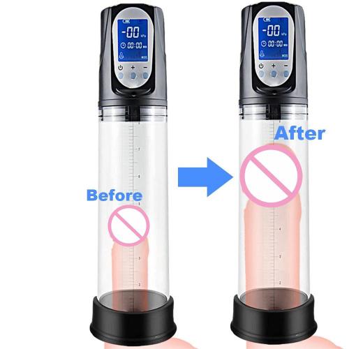 USB Rechargeable LCD Penis Pump Adult Products Penis Enlargement Vacuum Massage Sex Toys for Man