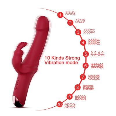 Usb Rechargeable Breast Massager Rabbit Vibrator Clitoris Stimulation Realistic Dildo Masturbators Adult Woman Sex Toys