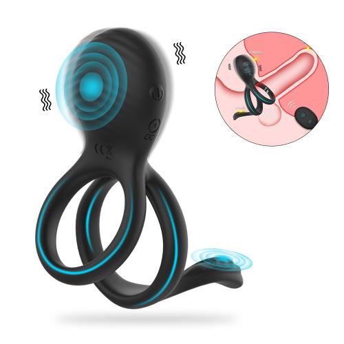 Wholesale Couple Sex Toys Silicone Cock Rings Double Rings Clitoris Stimulation for Men Delay Ejaculation Vibrator for Penis