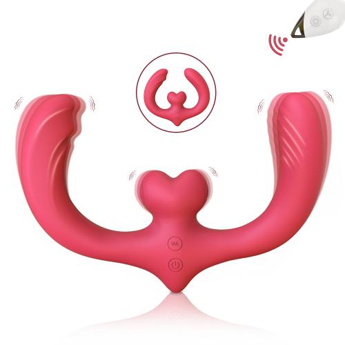 Wholesale Double Ended Dildo Rabbit Vibrator Remote Control Red Sex Toys for Woman Vibrating Dildo Adult Products