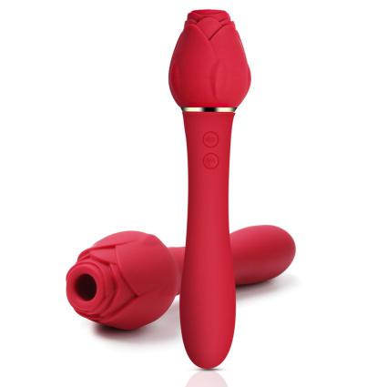 Wholesale Rose Sex Toys Massage Wand Sucking Rose Flower Stimulator Hot Sale Adult Shaped Rose Vibrator for Woman